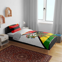 Zimbabwe Christmas Bedding Set with Festive Santa Palm Tree and Red Yellow Green Flag - Wonder Print Shop