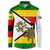 Zimbabwe Christmas Button Sweatshirt with Festive Santa Palm Tree and Red Yellow Green Flag - Wonder Print Shop