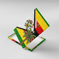 Zimbabwe Christmas Canvas Wall Art with Festive Santa Palm Tree and Red Yellow Green Flag - Wonder Print Shop