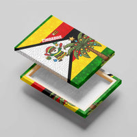 Zimbabwe Christmas Canvas Wall Art with Festive Santa Palm Tree and Red Yellow Green Flag - Wonder Print Shop