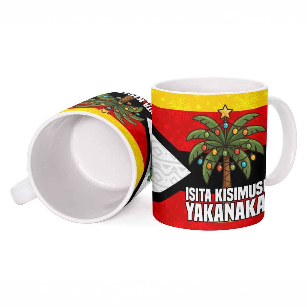 Zimbabwe Christmas Ceramic Mug with Festive Santa Palm Tree and Red Yellow Green Flag - Wonder Print Shop