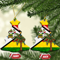 Zimbabwe Christmas Ceramic Ornament with Festive Santa Palm Tree and Red Yellow Green Flag - Wonder Print Shop