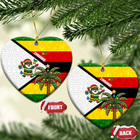 Zimbabwe Christmas Ceramic Ornament with Festive Santa Palm Tree and Red Yellow Green Flag - Wonder Print Shop
