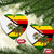 Zimbabwe Christmas Ceramic Ornament with Festive Santa Palm Tree and Red Yellow Green Flag - Wonder Print Shop