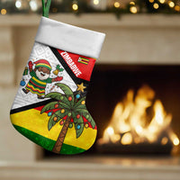 Zimbabwe Christmas Stocking with Festive Santa Palm Tree and Red Yellow Green Flag - Wonder Print Shop