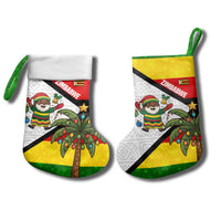 Zimbabwe Christmas Stocking with Festive Santa Palm Tree and Red Yellow Green Flag - Wonder Print Shop