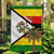 Zimbabwe Christmas Garden Flag with Festive Santa Palm Tree and Red Yellow Green Flag - Wonder Print Shop