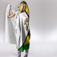 Zimbabwe Christmas Hooded Blanket with Festive Santa Palm Tree and Red Yellow Green Flag - Wonder Print Shop