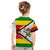 Zimbabwe Christmas Kid T Shirt with Festive Santa Palm Tree and Red Yellow Green Flag - Wonder Print Shop