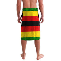 Zimbabwe Christmas Lavalava with Festive Santa Palm Tree and Red Yellow Green Flag - Wonder Print Shop