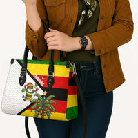 Zimbabwe Christmas Leather Bag with Festive Santa Palm Tree and Red Yellow Green Flag - Wonder Print Shop