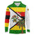 Zimbabwe Christmas Long Sleeve Polo Shirt with Festive Santa Palm Tree and Red Yellow Green Flag - Wonder Print Shop