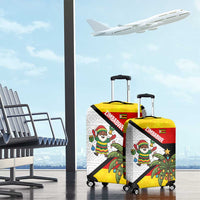 Zimbabwe Christmas Luggage Cover with Festive Santa Palm Tree and Red Yellow Green Flag - Wonder Print Shop