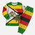 Zimbabwe Christmas Pajama Set with Festive Santa Palm Tree and Red Yellow Green Flag - Wonder Print Shop