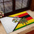 Zimbabwe Christmas Rubber Doormat with Festive Santa Palm Tree and Red Yellow Green Flag - Wonder Print Shop