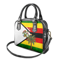 Zimbabwe Christmas Shoulder Handbag with Festive Santa Palm Tree and Red Yellow Green Flag - Wonder Print Shop