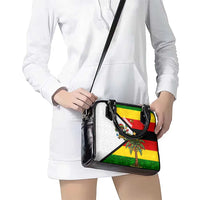 Zimbabwe Christmas Shoulder Handbag with Festive Santa Palm Tree and Red Yellow Green Flag - Wonder Print Shop