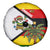 Zimbabwe Christmas Spare Tire Cover with Festive Santa Palm Tree and Red Yellow Green Flag - Wonder Print Shop