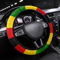Zimbabwe Christmas Steering Wheel Cover with Festive Santa Palm Tree and Red Yellow Green Flag - Wonder Print Shop