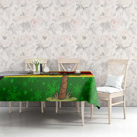 Zimbabwe Christmas Tablecloth with Festive Santa Palm Tree and Red Yellow Green Flag - Wonder Print Shop