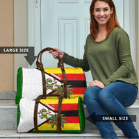Zimbabwe Christmas Travel Bag with Festive Santa Palm Tree and Red Yellow Green Flag - Wonder Print Shop