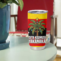 Zimbabwe Christmas Tumbler Cup with Festive Santa Palm Tree and Red Yellow Green Flag - Wonder Print Shop