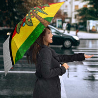 Zimbabwe Christmas Umbrella with Festive Santa Palm Tree and Red Yellow Green Flag - Wonder Print Shop