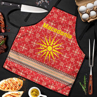 Macedonia Christmas Apron with Traditional Santa and Yellow Sun Motif - Wonder Print Shop