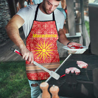 Macedonia Christmas Apron with Traditional Santa and Yellow Sun Motif - Wonder Print Shop
