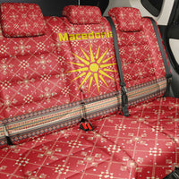 Macedonia Christmas Back Car Seat Cover with Traditional Santa and Yellow Sun Motif - Wonder Print Shop