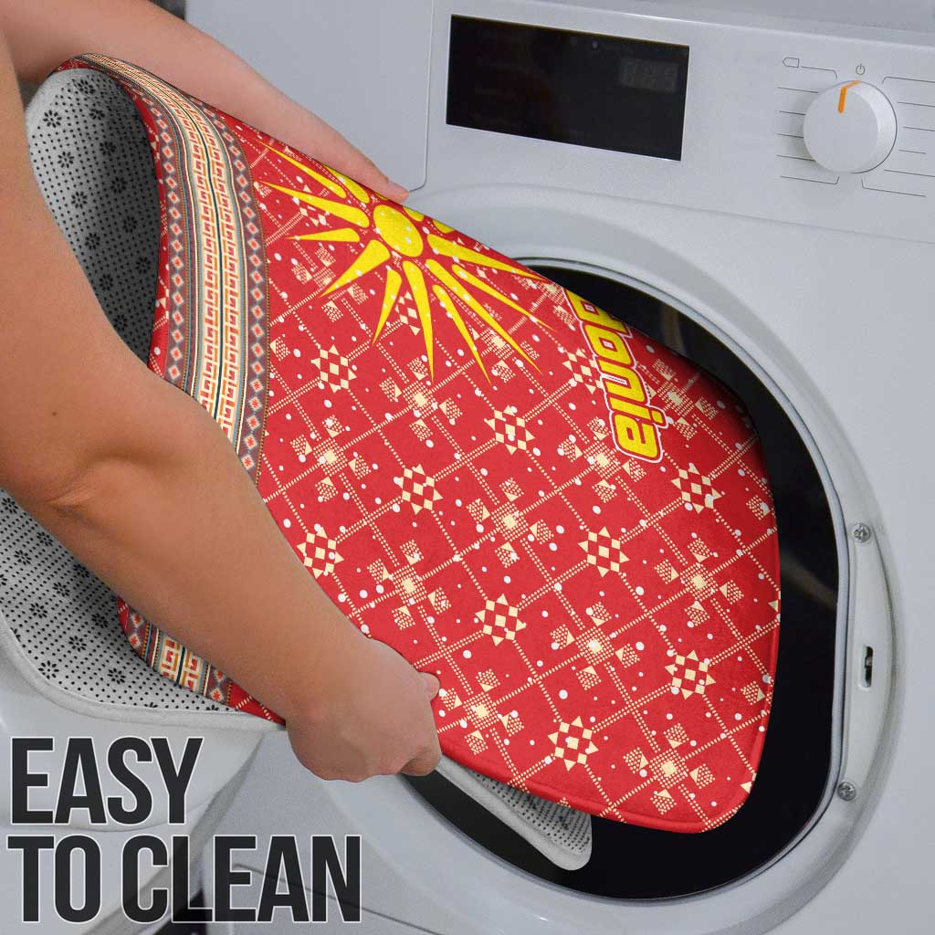 Macedonia Christmas Bathroom Set with Traditional Santa and Yellow Sun Motif - Wonder Print Shop