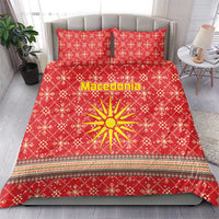 Macedonia Christmas Bedding Set with Traditional Santa and Yellow Sun Motif - Wonder Print Shop