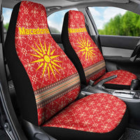 Macedonia Christmas Car Seat Cover with Traditional Santa and Yellow Sun Motif - Wonder Print Shop