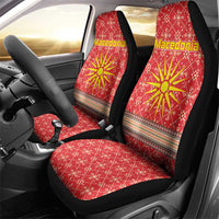 Macedonia Christmas Car Seat Cover with Traditional Santa and Yellow Sun Motif - Wonder Print Shop