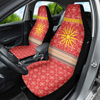 Macedonia Christmas Car Seat Cover with Traditional Santa and Yellow Sun Motif - Wonder Print Shop