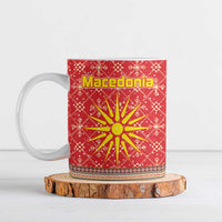 Macedonia Christmas Ceramic Mug with Traditional Santa and Yellow Sun Motif - Wonder Print Shop