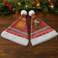 Macedonia Christmas Santa Hat with Traditional Santa and Yellow Sun Motif - Wonder Print Shop