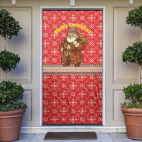 Macedonia Christmas Door Cover with Traditional Santa and Yellow Sun Motif - Wonder Print Shop