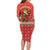 Macedonia Christmas Family Matching Long Sleeve Bodycon Dress and Hawaiian Shirt with Traditional Santa and Yellow Sun Motif - Wonder Print Shop