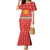 Macedonia Christmas Family Matching Mermaid Dress and Hawaiian Shirt with Traditional Santa and Yellow Sun Motif - Wonder Print Shop