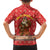 Macedonia Christmas Family Matching Off The Shoulder Long Sleeve Dress and Hawaiian Shirt with Traditional Santa and Yellow Sun Motif - Wonder Print Shop