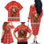 Macedonia Christmas Family Matching Off The Shoulder Long Sleeve Dress and Hawaiian Shirt with Traditional Santa and Yellow Sun Motif - Wonder Print Shop