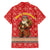 Macedonia Christmas Family Matching Off The Shoulder Long Sleeve Dress and Hawaiian Shirt with Traditional Santa and Yellow Sun Motif - Wonder Print Shop
