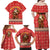 Macedonia Christmas Family Matching Off Shoulder Maxi Dress and Hawaiian Shirt with Traditional Santa and Yellow Sun Motif - Wonder Print Shop