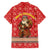 Macedonia Christmas Family Matching Off Shoulder Maxi Dress and Hawaiian Shirt with Traditional Santa and Yellow Sun Motif - Wonder Print Shop