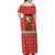 Macedonia Christmas Family Matching Off Shoulder Maxi Dress and Hawaiian Shirt with Traditional Santa and Yellow Sun Motif - Wonder Print Shop