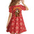 Macedonia Christmas Family Matching Off Shoulder Short Dress and Hawaiian Shirt with Traditional Santa and Yellow Sun Motif - Wonder Print Shop