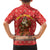 Macedonia Christmas Family Matching Short Sleeve Bodycon Dress and Hawaiian Shirt with Traditional Santa and Yellow Sun Motif - Wonder Print Shop