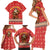 Macedonia Christmas Family Matching Short Sleeve Bodycon Dress and Hawaiian Shirt with Traditional Santa and Yellow Sun Motif - Wonder Print Shop