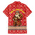 Macedonia Christmas Family Matching Short Sleeve Bodycon Dress and Hawaiian Shirt with Traditional Santa and Yellow Sun Motif - Wonder Print Shop